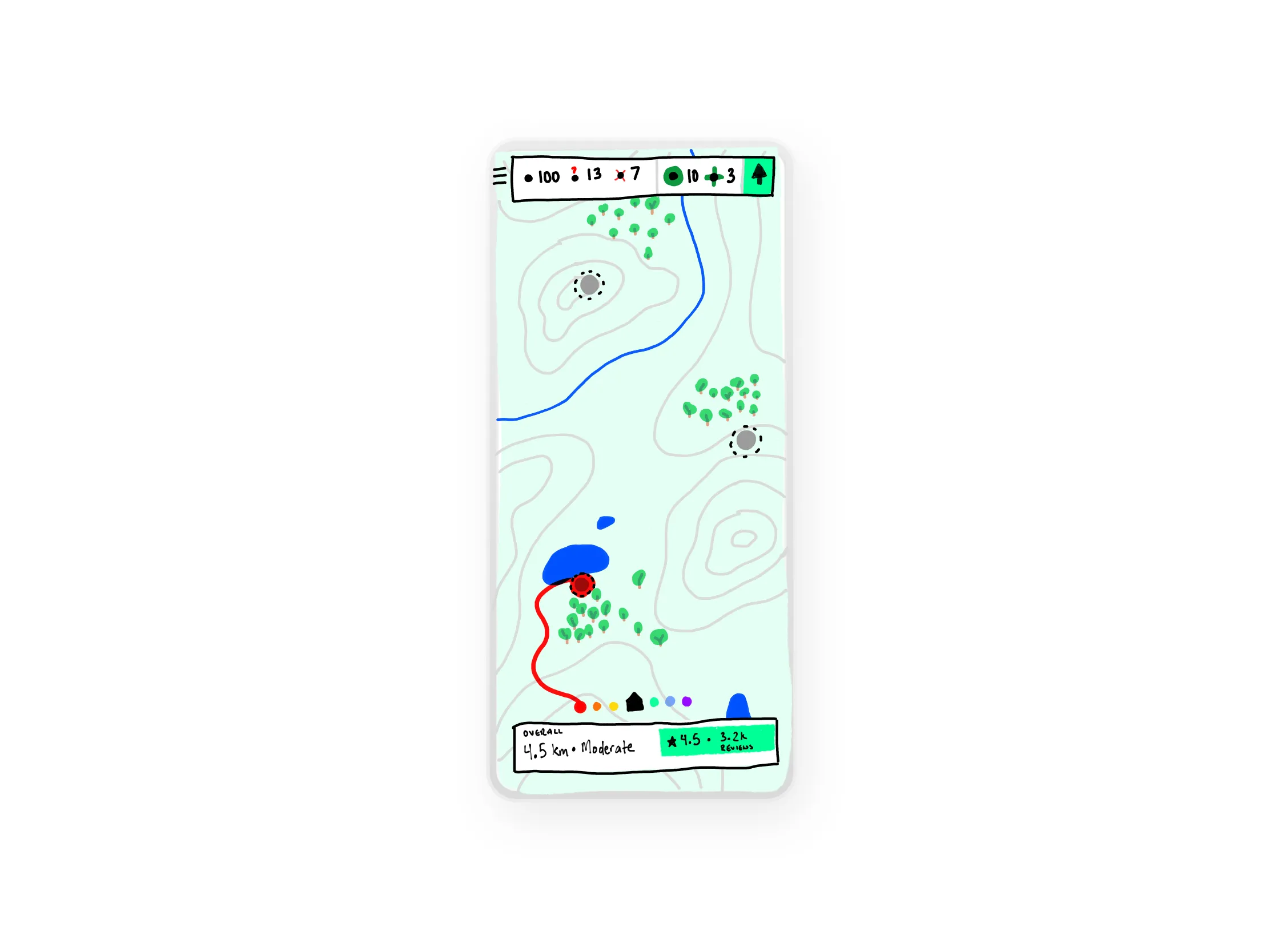 An idle game where you build and maintain hiking trails.