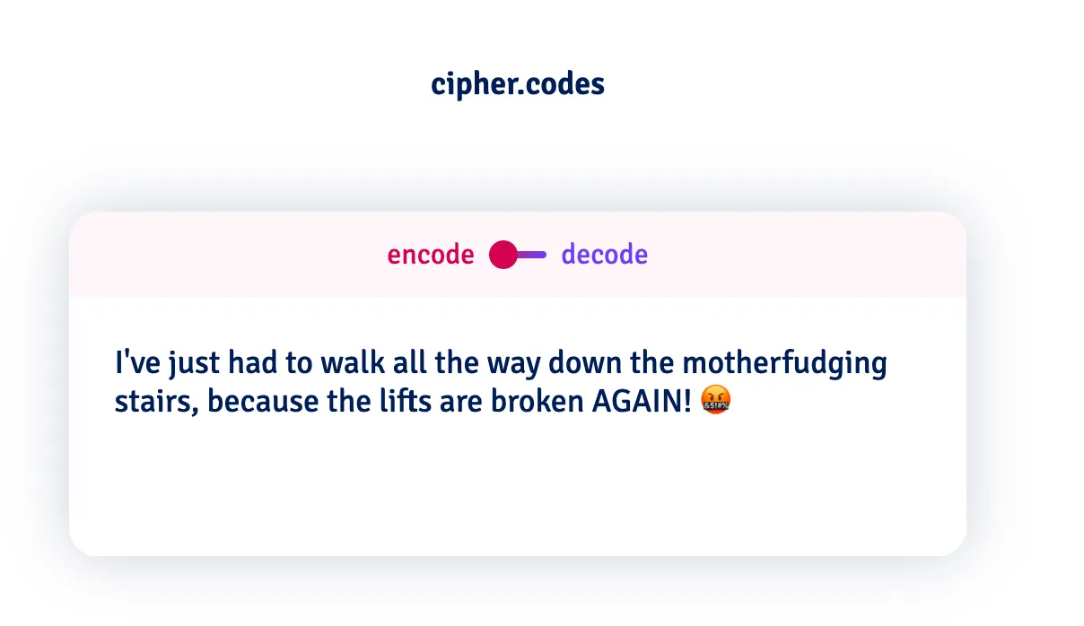 A screenshot of the Ciphers & Codes interface, showing various cipher options.