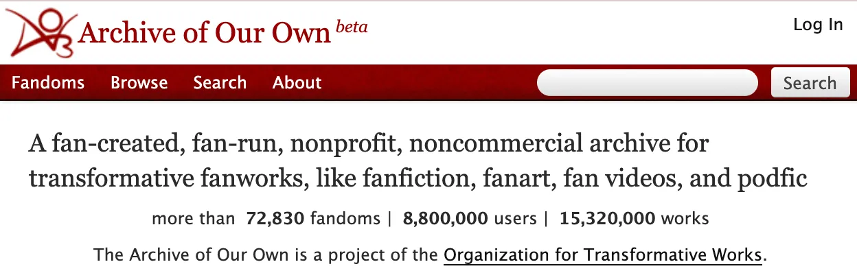 AO3 Screenshot