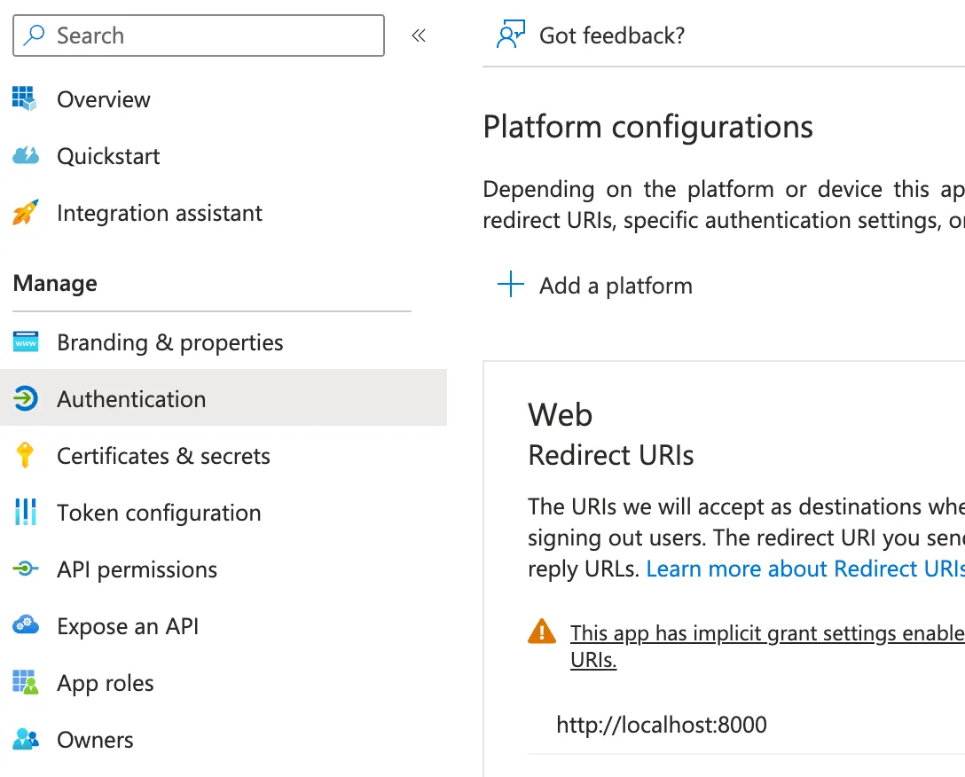 App Registration Page