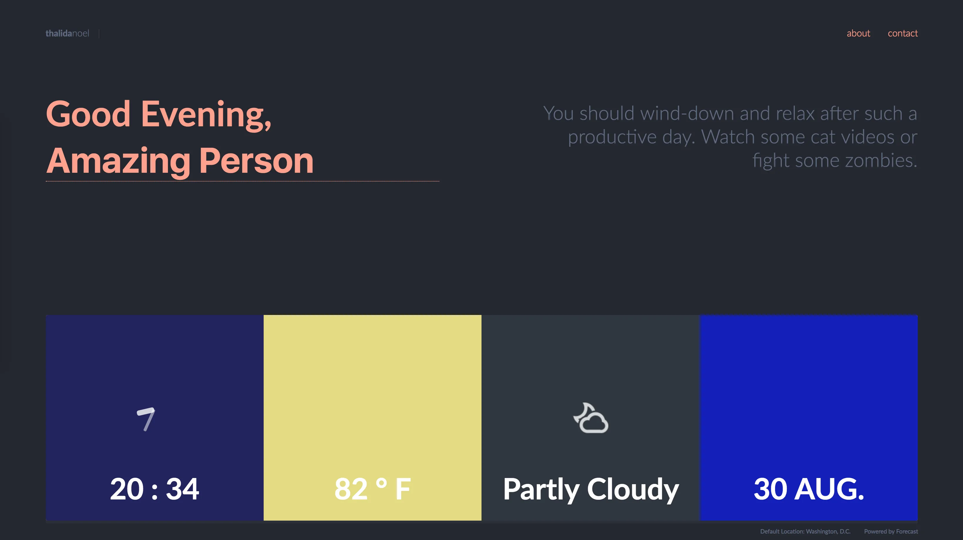 The original live weather and time version built on PHP